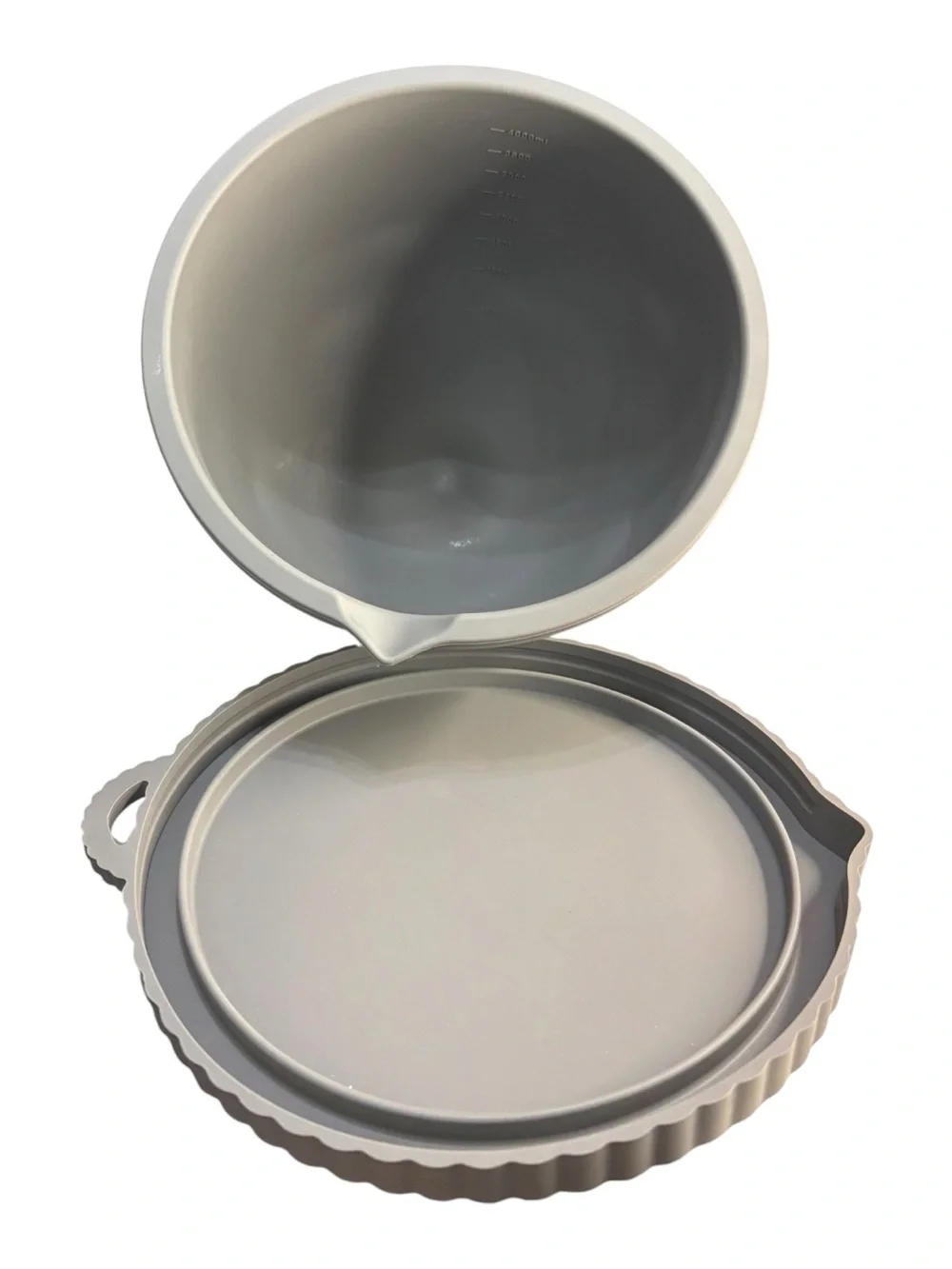 Silicone Kitchen Aid 5 Qt Mixing Bowl Liner Lidded Tilt Head Space Saver GRAY